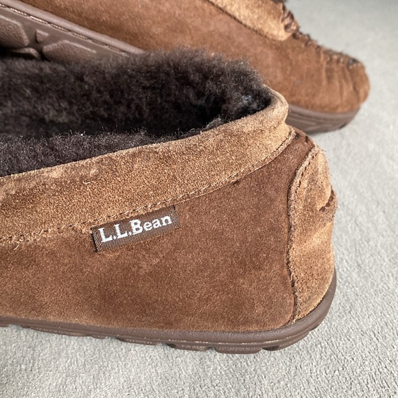 L.L. Bean Mens Wicked Good Venetian Slippers Chocolate Brown Cozy Suede Sz 13M ! - Picture 5 of 12